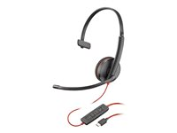 Poly Blackwire 3210 - Blackwire 3200 Series - micro-casque - sur-oreille - filaire - Suppresseur de bruit actif - USB-C - noir - certifié UC 8X214A6
