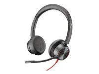Poly Blackwire 8225 - Blackwire 8200 series - micro-casque - sur-oreille - filaire - Suppresseur de bruit actif - USB-C - noir - Certifié pour Microsoft Teams, certifié UC 8X225AA